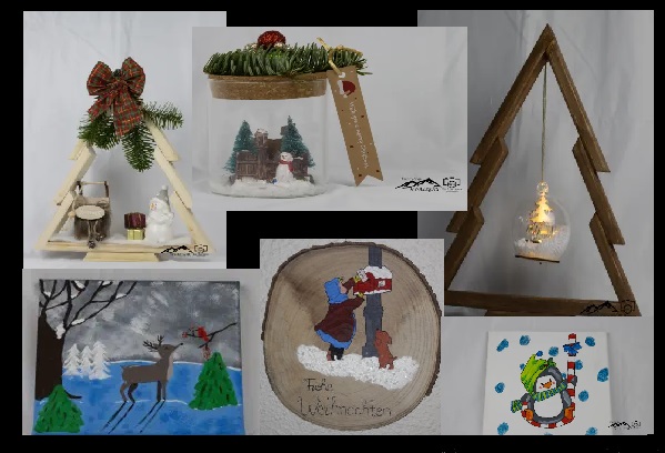 Handbemalte Holzscheiben für Weihnachten