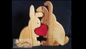 Zwei Hasen mit rotem Herz